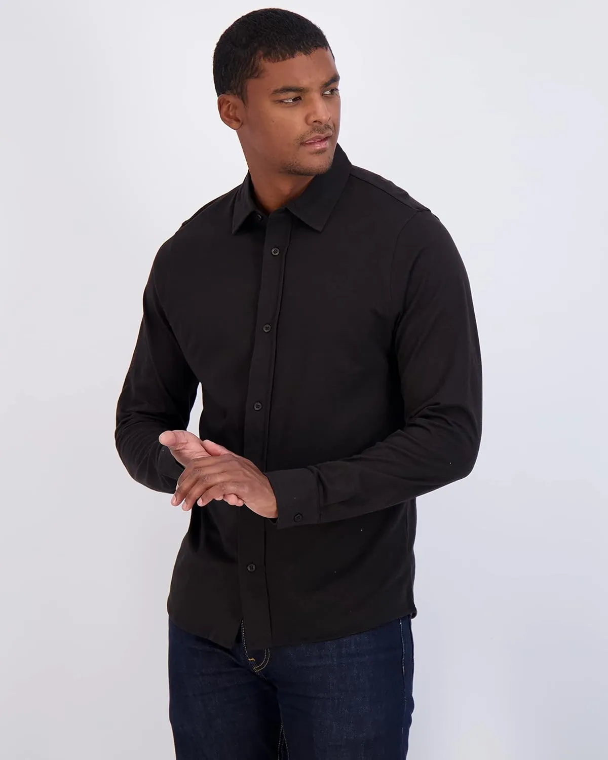 Real Essentials 3-Pack: Men's Classic Style Casual Long Sleeve Button Down Collared Shirt (Available in Big & Tall)
