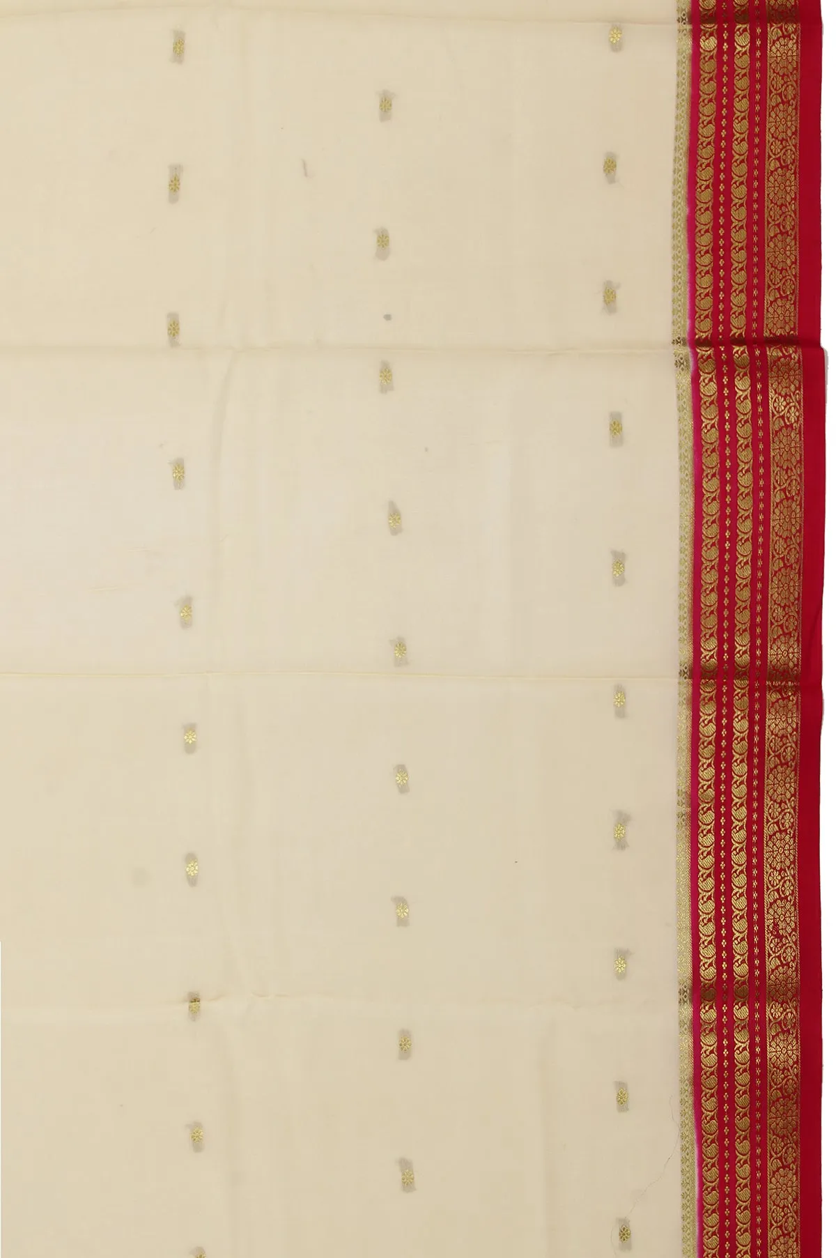 Sandal Mysore Silk Saree with Flower Butta Border