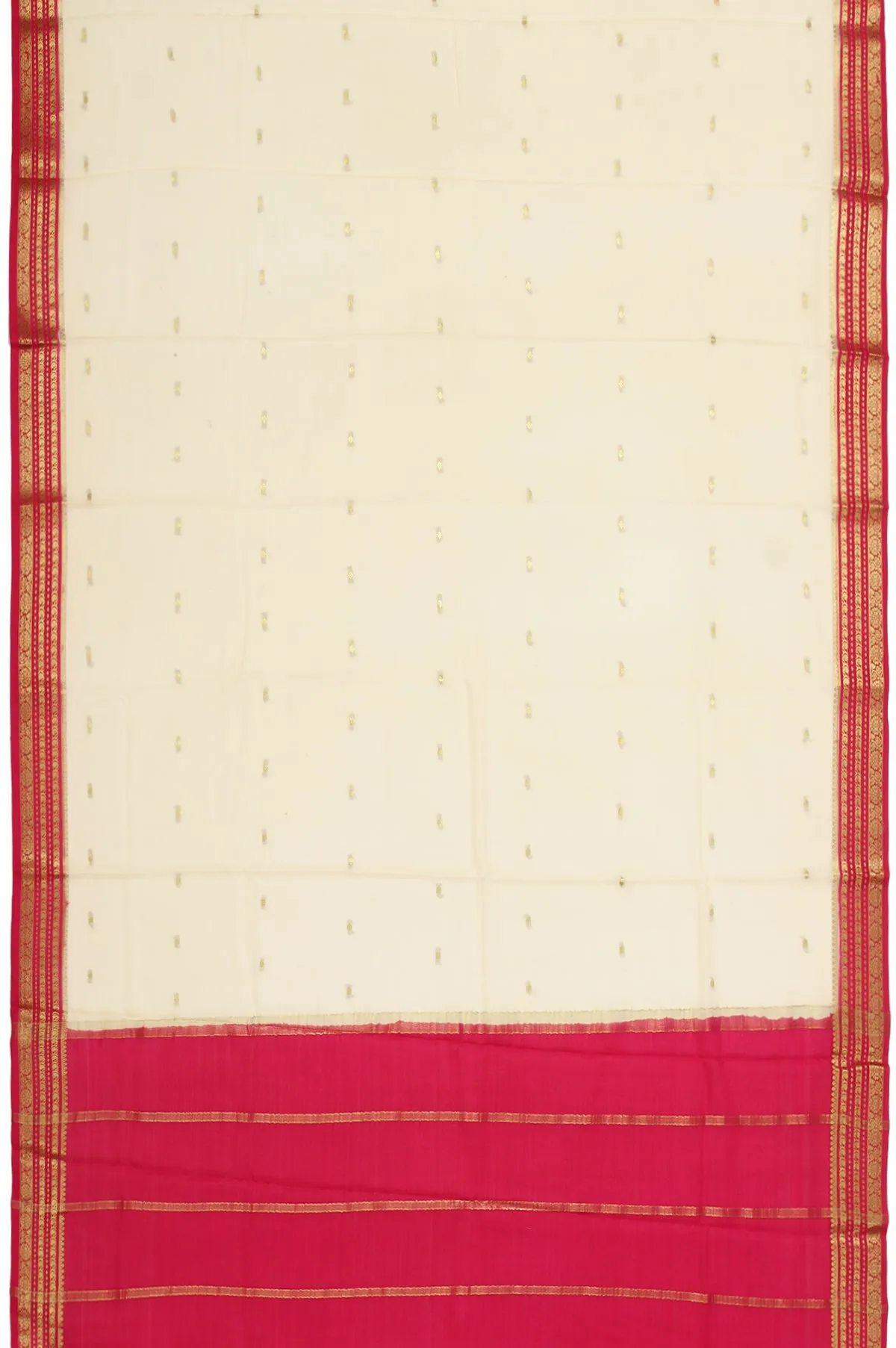 Sandal Mysore Silk Saree with Flower Butta Border