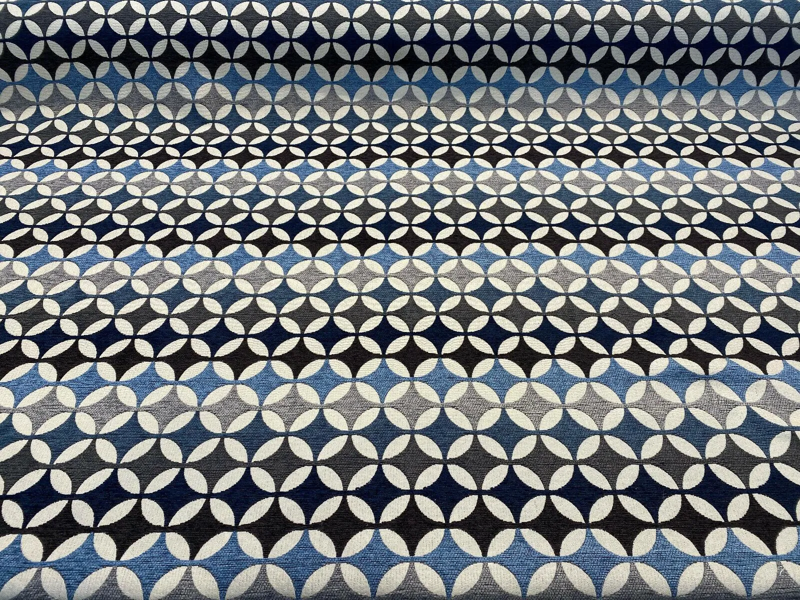 Savoy Seabreeze Blue Circles Upholstery Chenille Fabric By the Yard