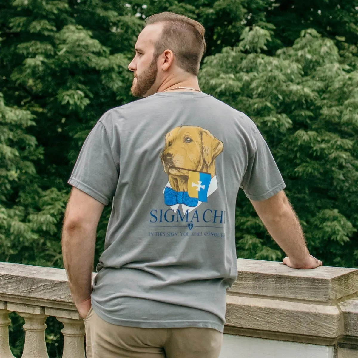 Sig Tau Comfort Colors Retriever Flag Tee