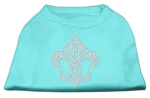 Silver Fleur de lis Rhinestone Shirts Aqua S (10)