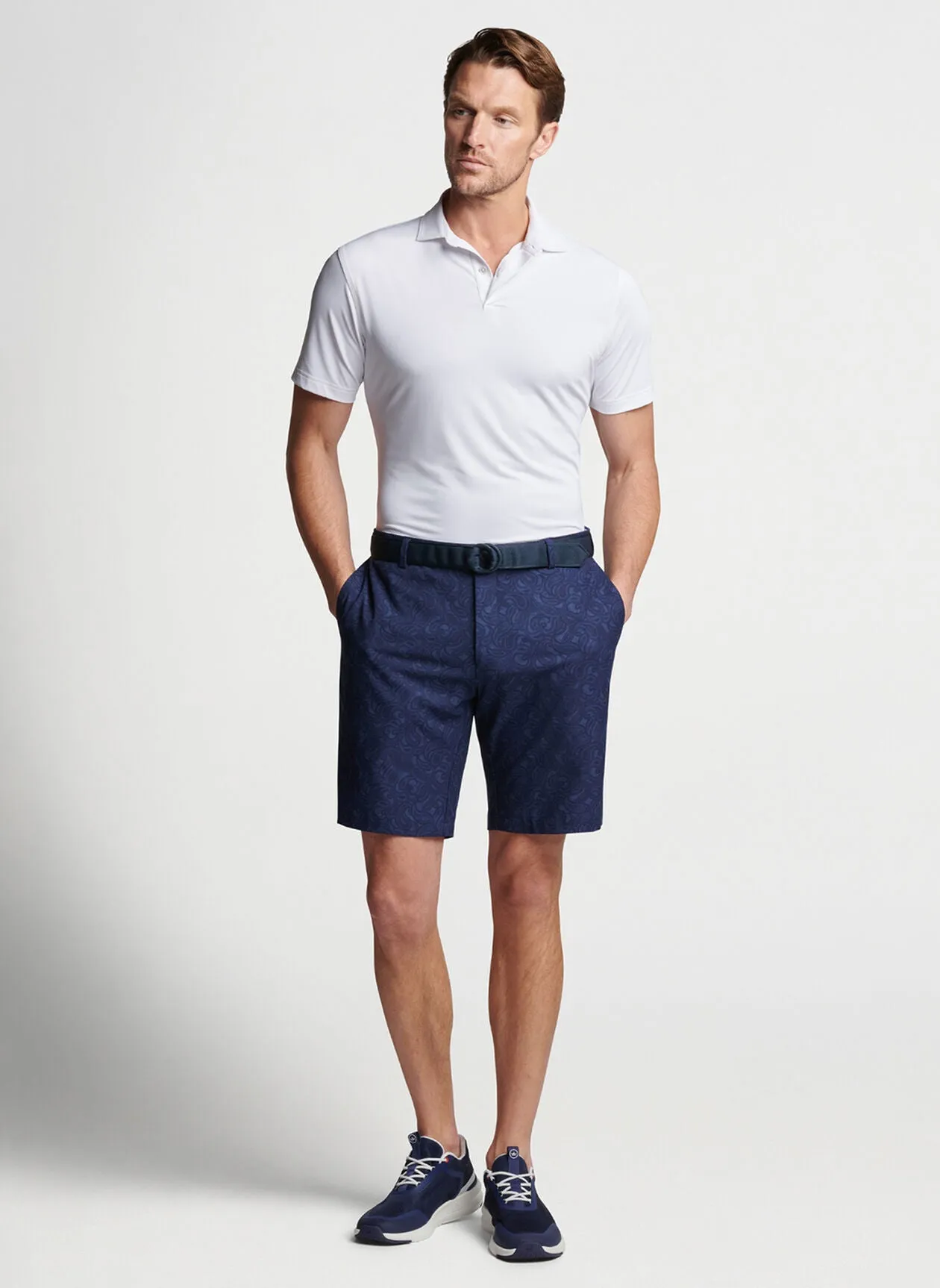 Solid Performance Jersey Polo- White