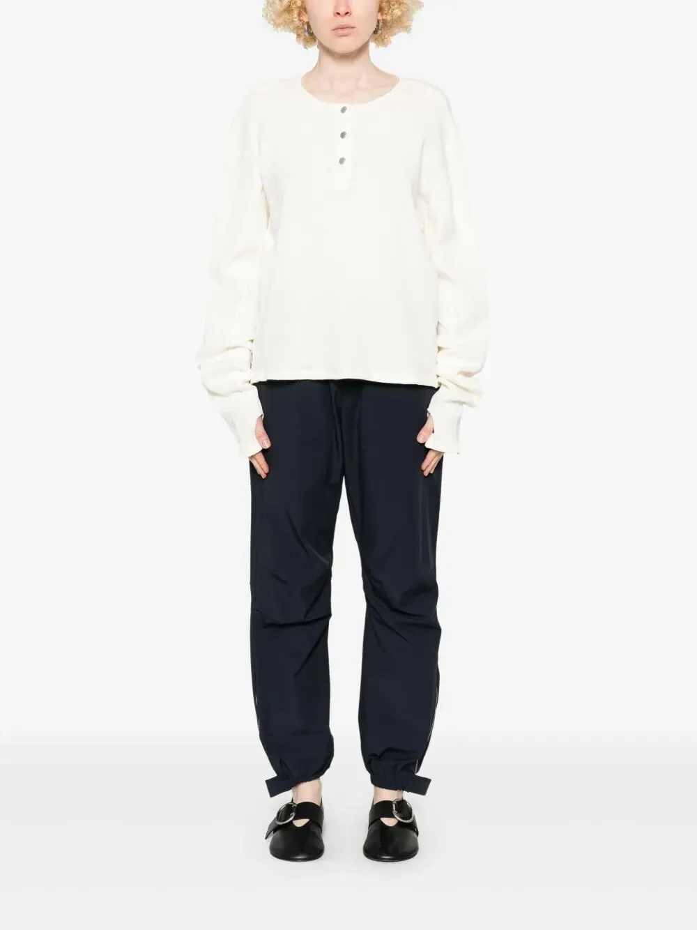 T-shirt "Henley" A Maniche Lunghe