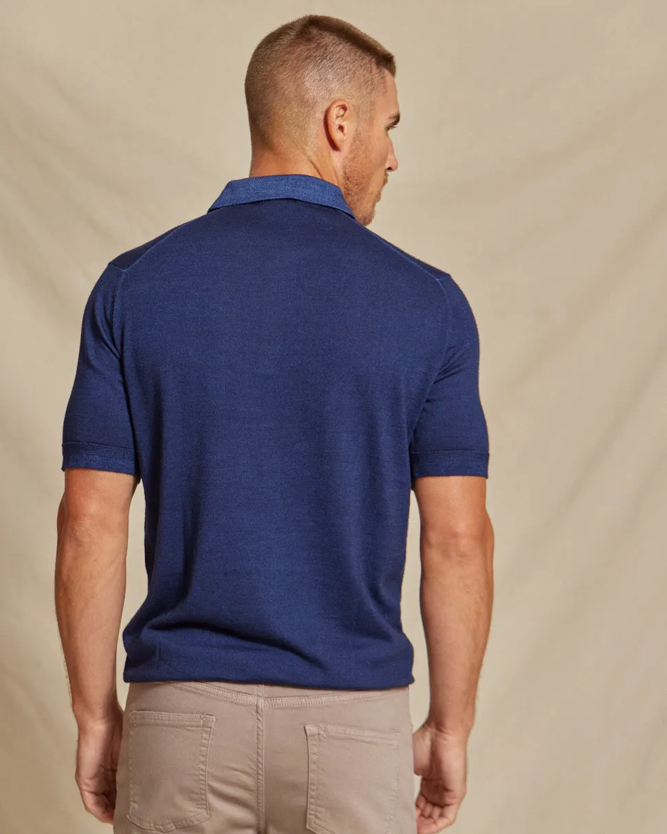 The Cillian - SS Lightweight MERINOmax Polo - Navy