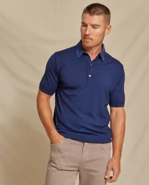 The Cillian - SS Lightweight MERINOmax Polo - Navy