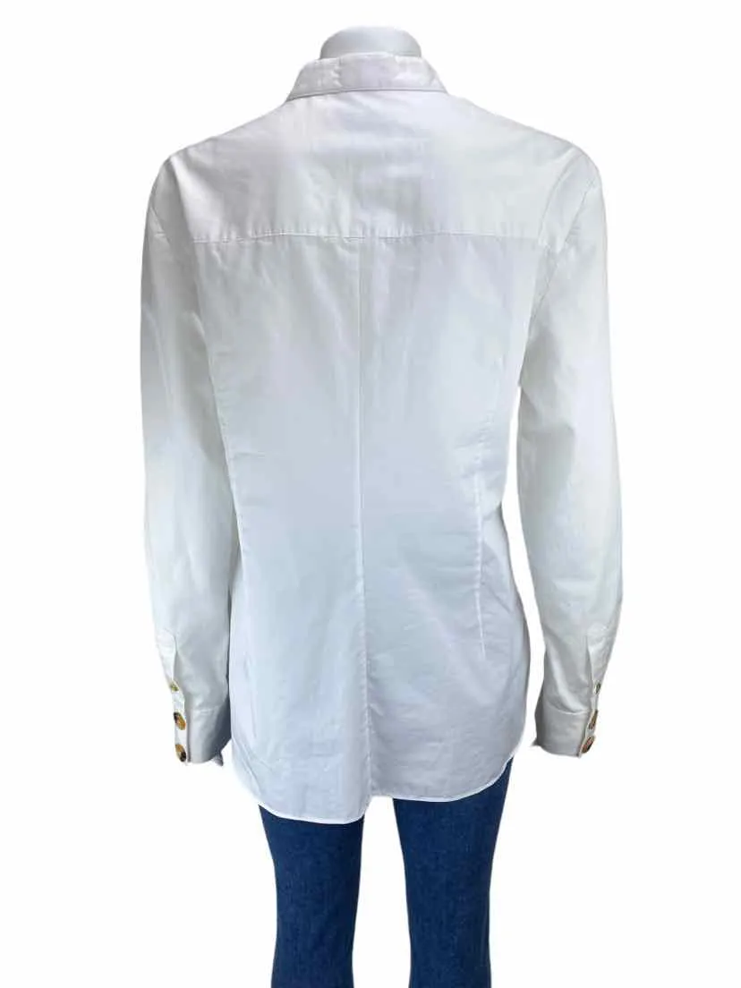 Tibi Women's Jones Asymmetrical Button Shirt White Size 10