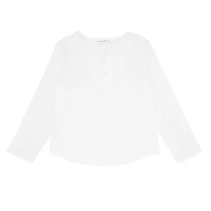 unisex white long sleeve henley