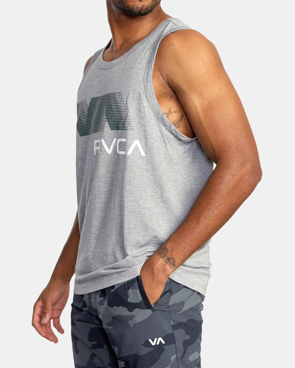 VA RVCA Blur Performance Tank Top - Athletic Heather