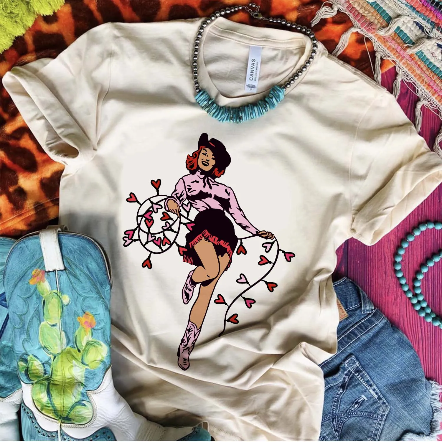 Valentine Cowgirl Sweatshirt or Tee