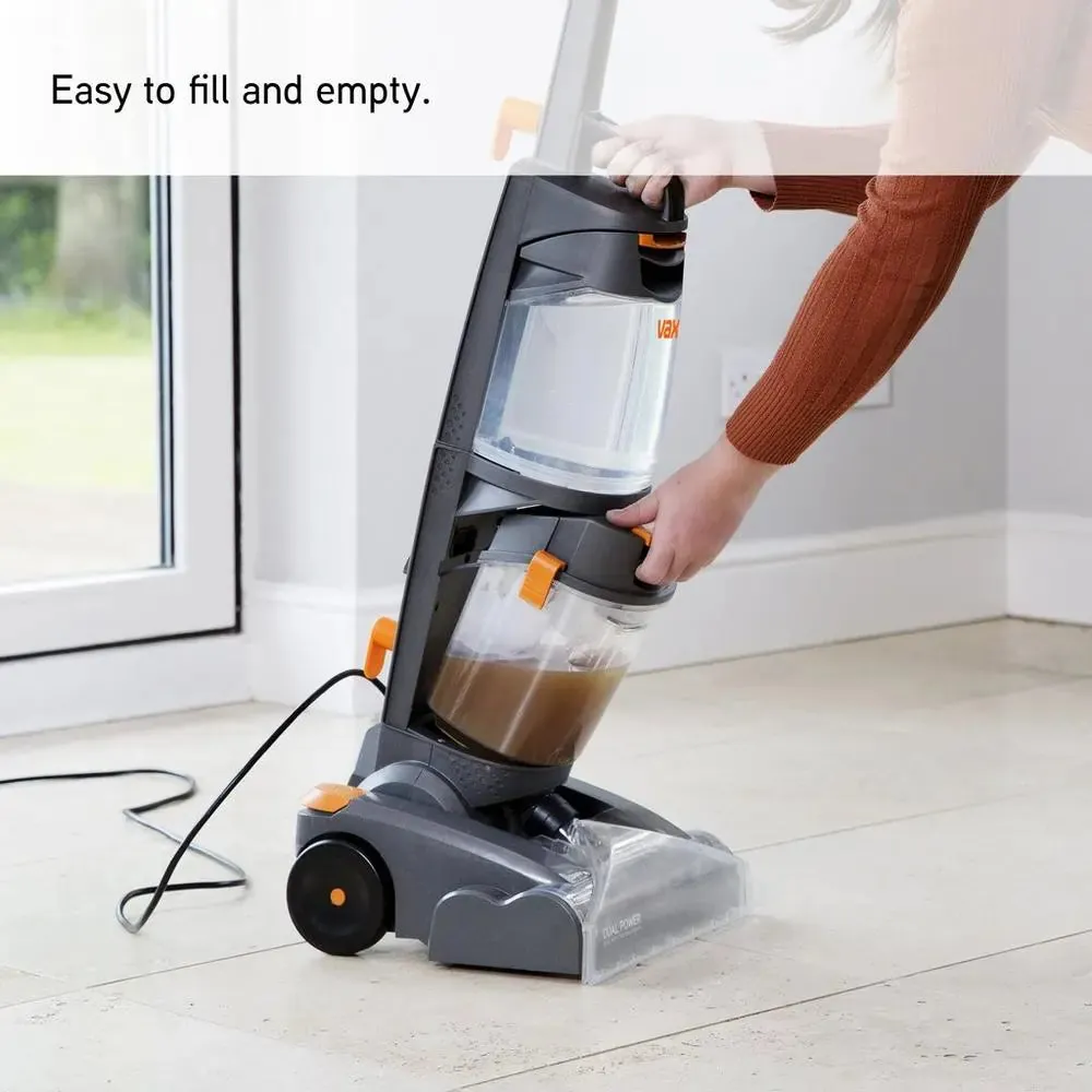 Vax W86DPB Dual Power Carpet Washer With Twin Tanks, Grey and Orange