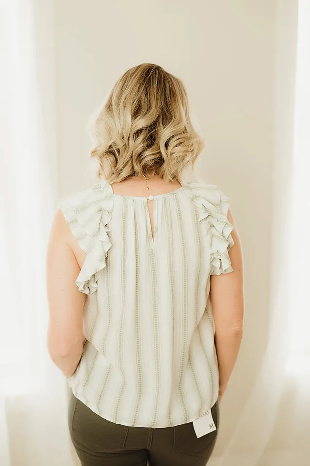 Vertical Stripe Woven Top