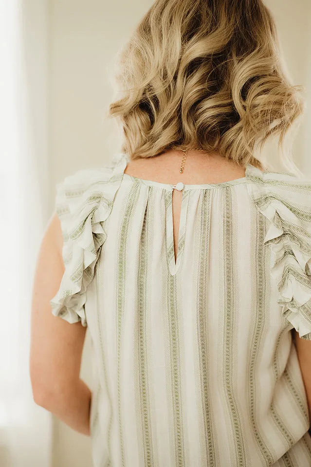 Vertical Stripe Woven Top