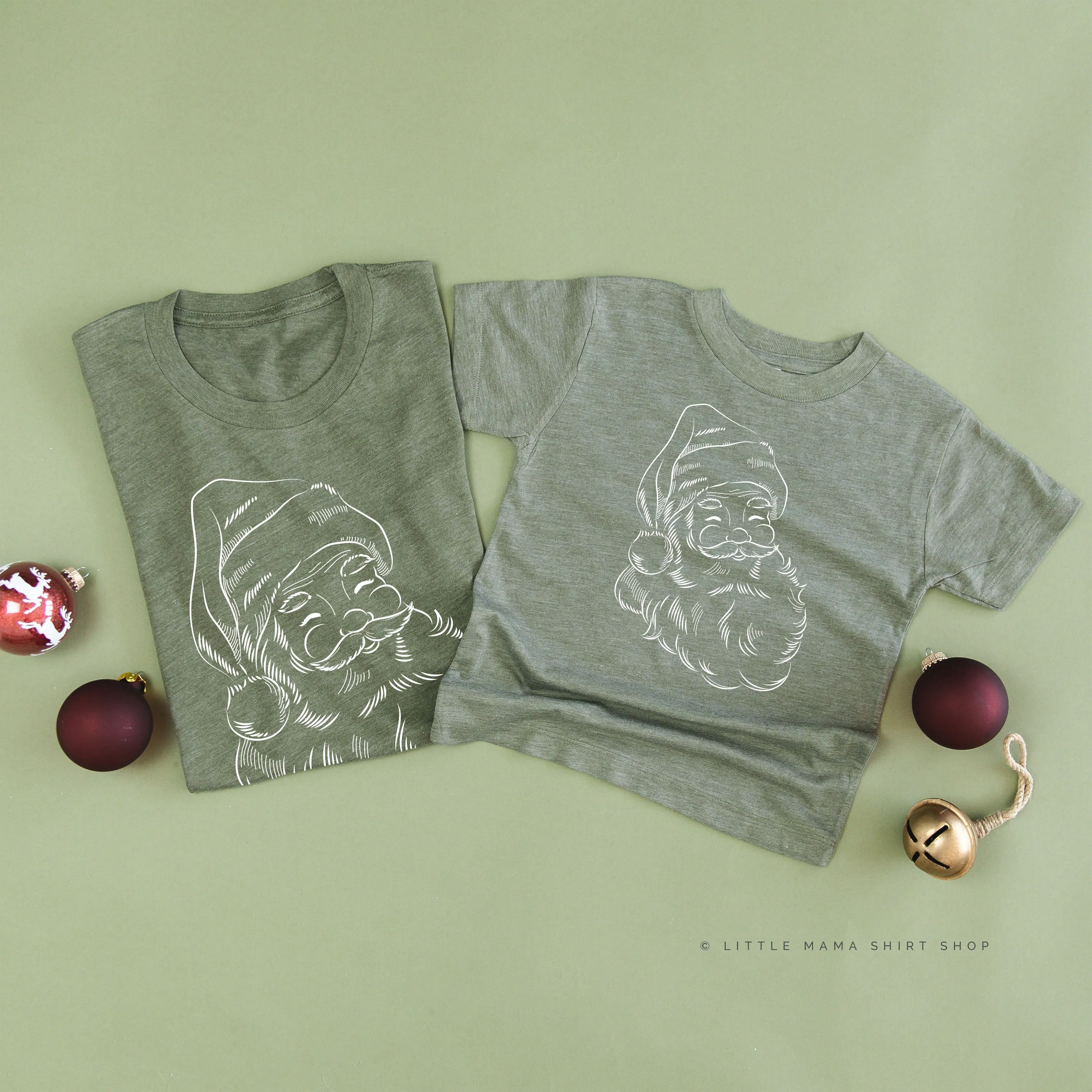 Vintage Santa Sketch - Set of 2 Unisex Tees
