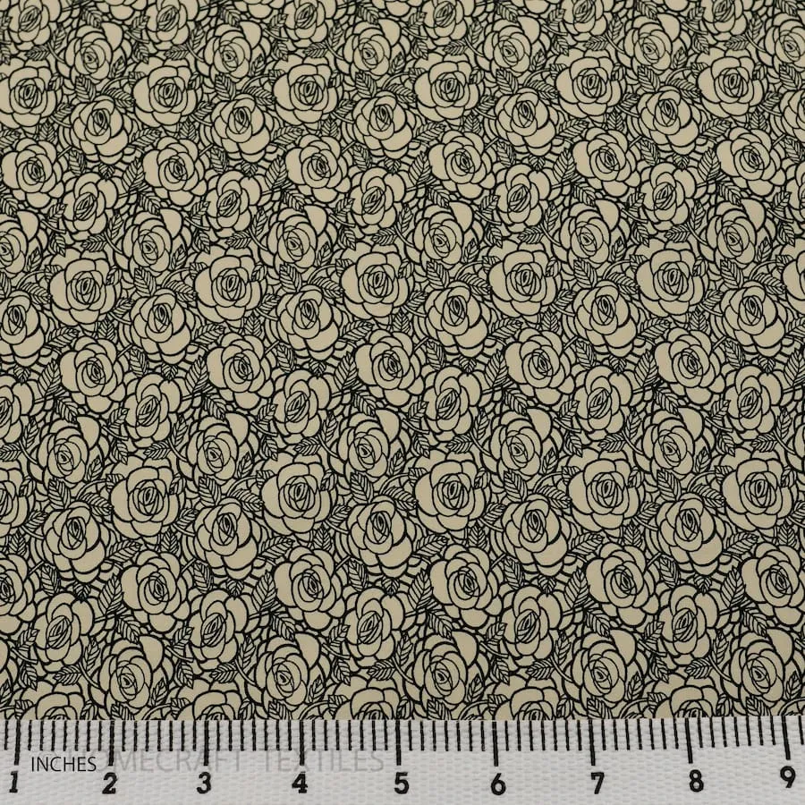White Graphic Floral Cotton Print