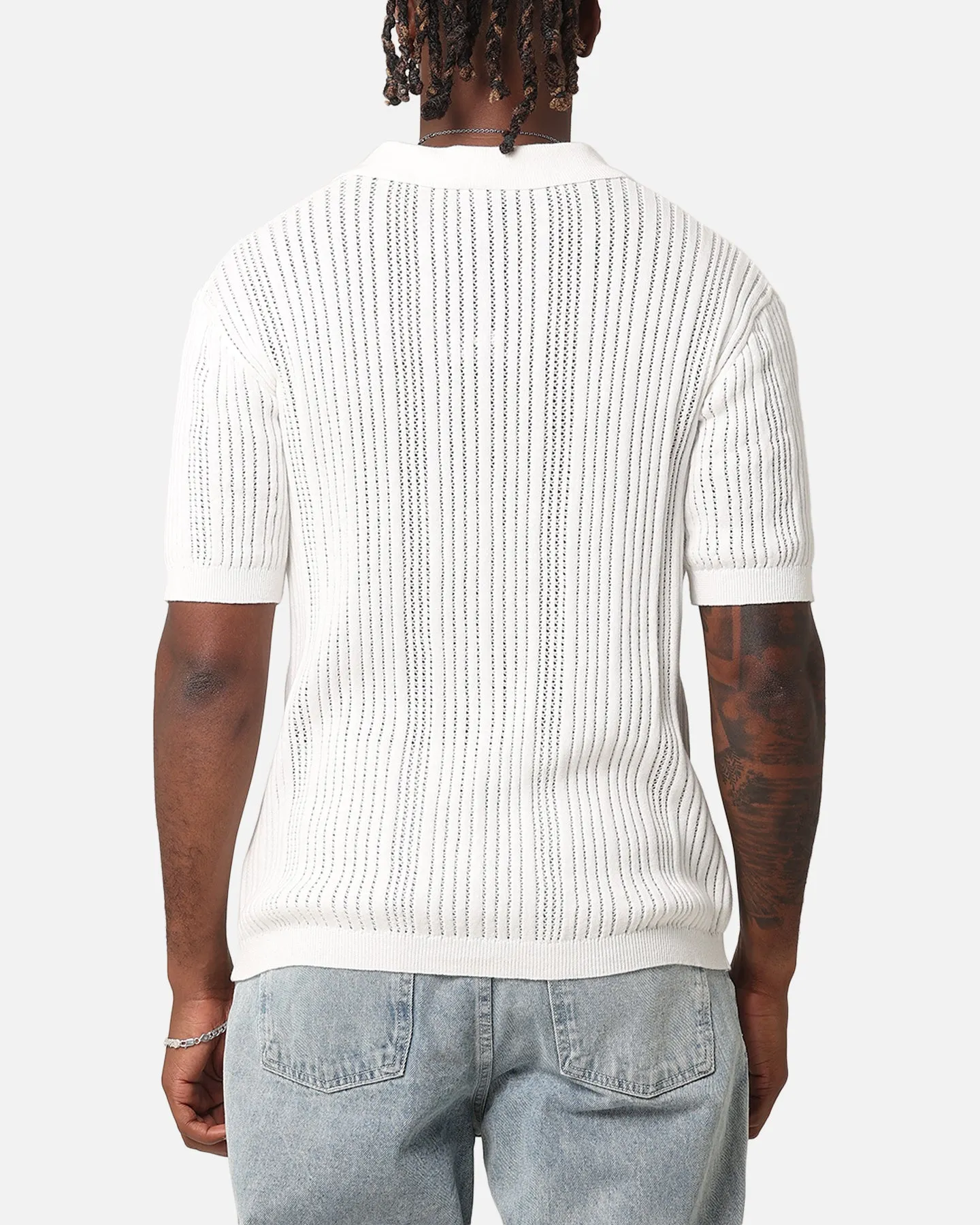 XXIII Elliot Knit Button Up Shirt White