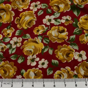 Yellow Flowers Cotton Print
